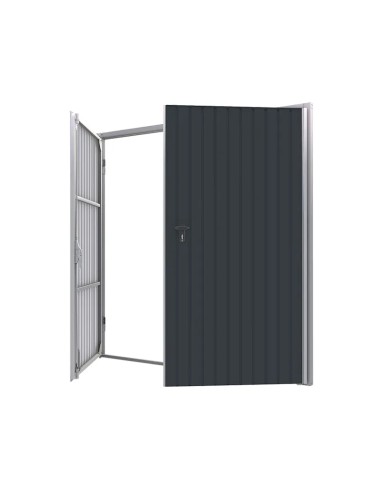 Stahl Garagentor Zweiflügelig - 200 x 200 cm - RAL 8017
