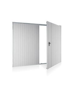 Stahl Garagentor Zweiflügelig - 240 x 240 cm - RAL 8017 2
