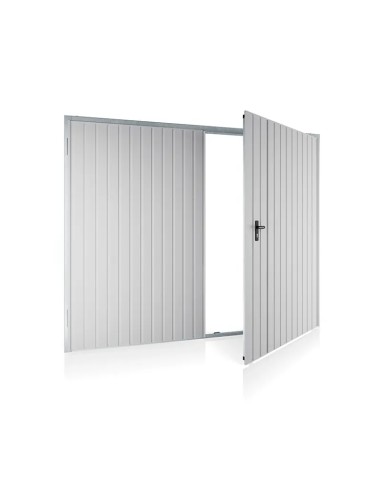 Stahl Garagentor Zweiflügelig - 240 x 240 cm - RAL 8017