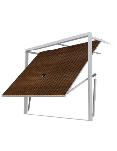 Stahl Garagentor Schwingtor - 260 x 200 cm - Nuss