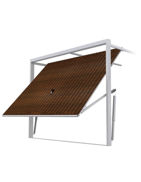 Stahl Garagentor Schwingtor - 250 x 220 cm - Nuss