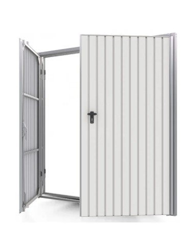 Stahl Garagentor Zweiflügelig - 250 x 200 cm - RAL 9010