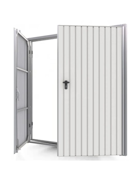Stahl Garagentor Zweiflügelig - 250 x 200 cm - RAL 9010