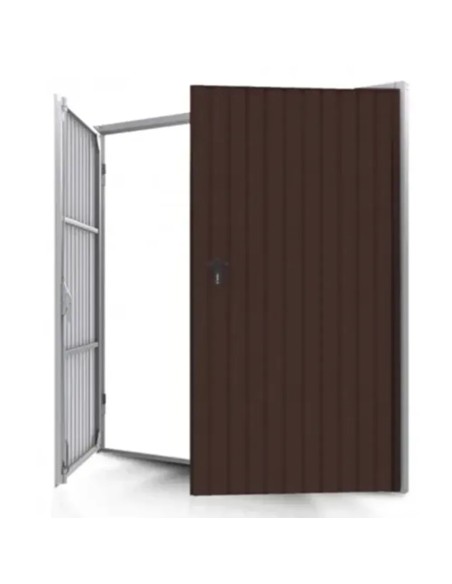 Stahl Garagentor Zweiflügelig - 240 x 240 cm - RAL 8017
