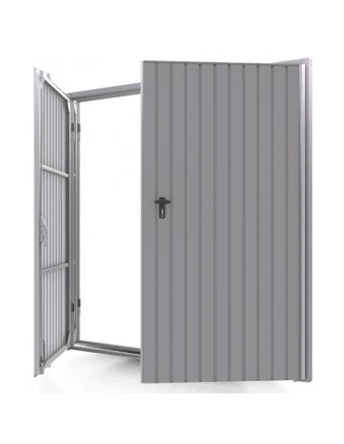 Stahl Garagentor Zweiflügelig - 245 x 215 cm - RAL 9006