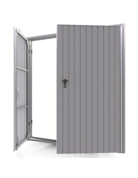 Stahl Garagentor Zweiflügelig - 245 x 215 cm - RAL 9006