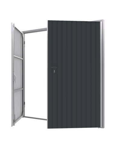 Stahl Garagentor Zweiflügelig - 285 x 230 cm - RAL 7016