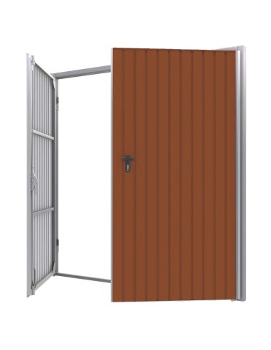 Stahl Garagentor Zweiflügelig - 290 x 300 cm - RAL 8004