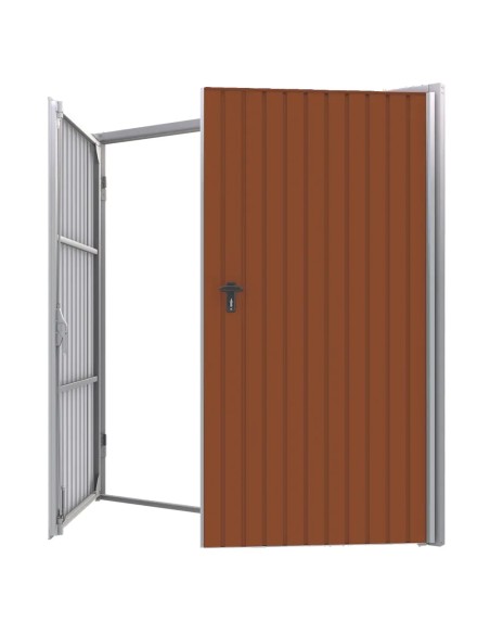 Stahl Garagentor Zweiflügelig - 290 x 300 cm - RAL 8004
