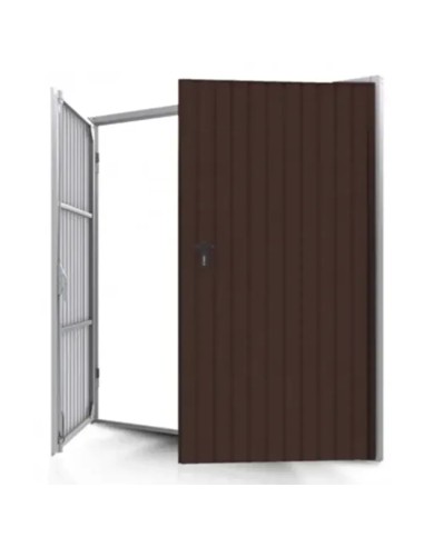 Stahl Garagentor Zweiflügelig - 200 x 200 cm - RAL 8017