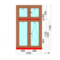 Holzfenster 1040 x 1780 mm DREH | DREH/KIPP