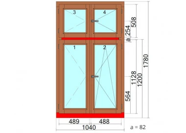 Holzfenster 1040 x 1780 mm DREH | DREH/KIPP