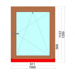 Holzfenster 1000 x 1250 mm Fenster KIPP und DREH