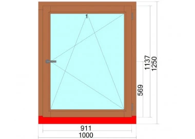 Holzfenster 1000 x 1250 mm Fenster KIPP und DREH