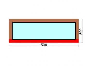 Holzfenster 1500 x 500 mm FIX