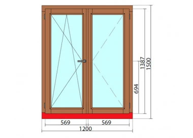 Holzfenster 1200 x 1500 mm Fenster DREH/KIPP | DREH