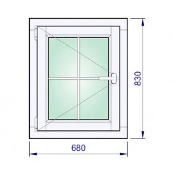 Holzfenster 680 x 830 mm Flügelfenster Kiefer