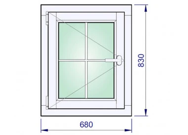 Holzfenster 680 x 830 mm Flügelfenster Kiefer