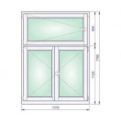 Holzfenster 1310 x 1780 mm Flügelfenster Meranti