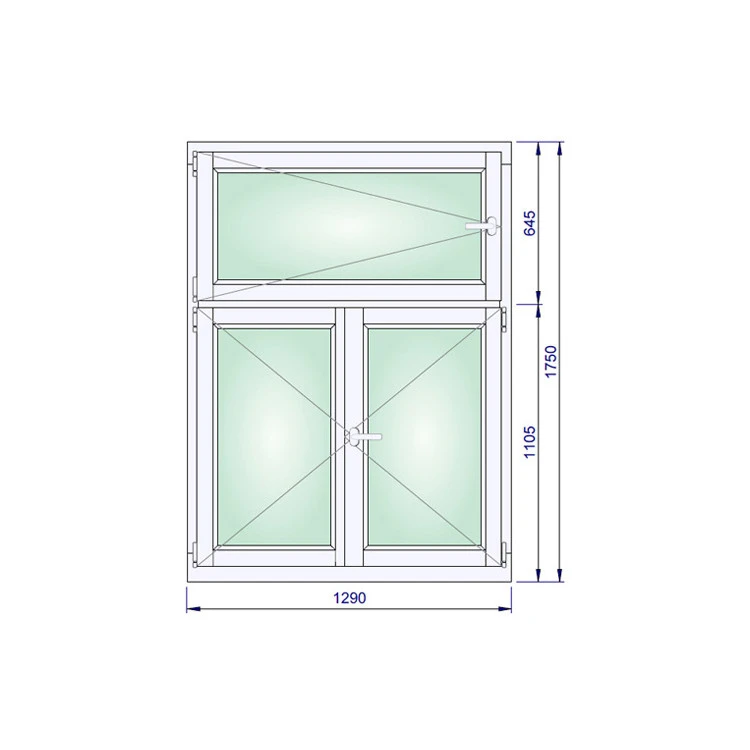 Holzfenster 1290 x 1750 mm Flügelfenster Meranti