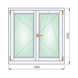 Holzfenster 1200 x 1200 mm DREH | DREH/KIPP