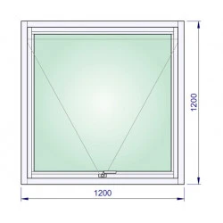 Holzfenster 1200 x 1200 mm SKANDINAVISCH Fenster nach außen kippen Meranti