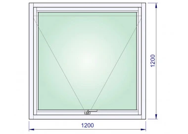 Holzfenster 1200 x 1200 mm SKANDINAVISCH Fenster nach außen kippen Meranti