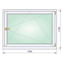 Holzfenster 1500 x 1100 mm DREH/KIPP