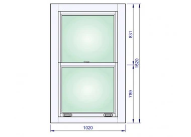 Holzfenster 1020 x 1620 mm Sash Fenster Kiefer Calcink