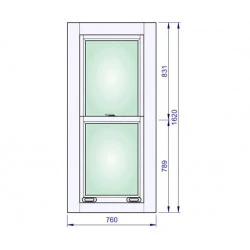 Holzfenster 760 x 1620 mm Sash Fenster Kiefer Calcink