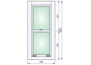 Holzfenster 760 x 1620 mm Sash Fenster Kiefer Calcink