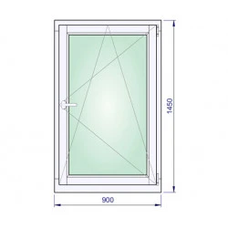 Holzfenster 900 x 1450 mm DREH/KIPP