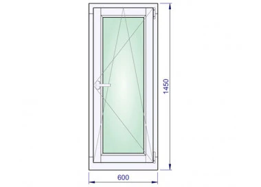 Holzfenster 600 x 1450 mm DREH/KIPP