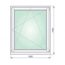 Holzfenster 1200 x 1450 mm Kippen und Drehen Massiv Kiefer