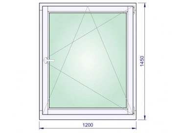 Holzfenster 1200 x 1450 mm Kippen und Drehen Massiv Kiefer