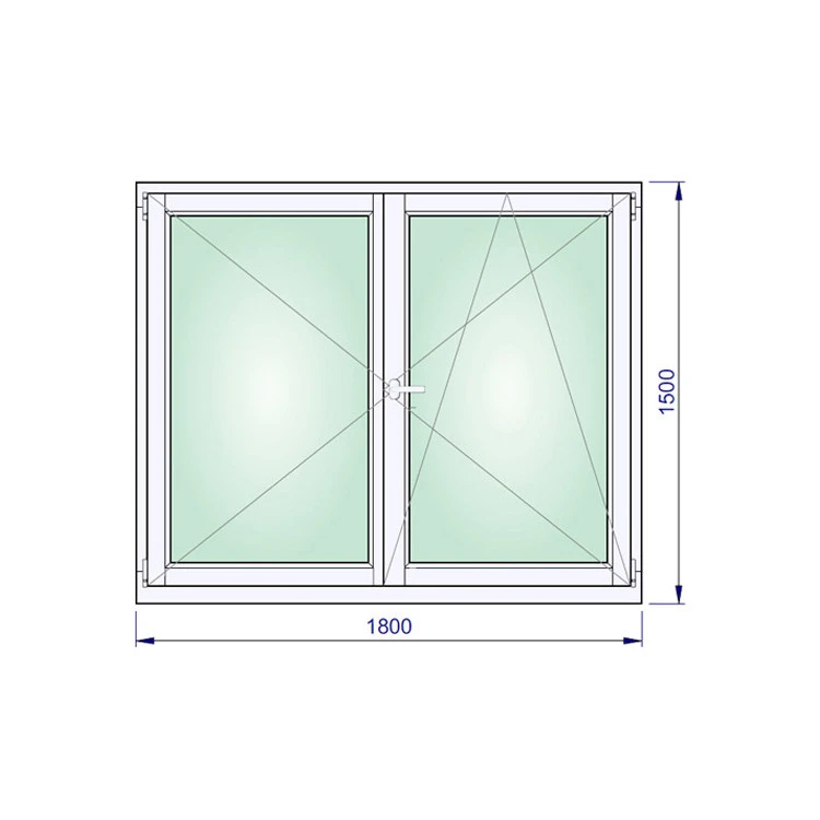 Holzfenster 1800 x 1500 mm Doppelflügel DREH | DREH/KIPP
