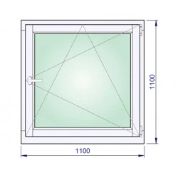 Holzfenster 1100 x 1100 mm Massiv Kiefer DREH/KIPP