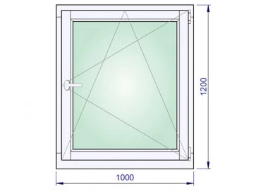 Holzfenster 1000 x 1200 mm DREH/KIPP Massiv Kiefer