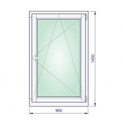 Holzfenster 900 x 1450 mm Meranti DREH/KIPP