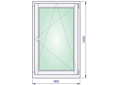 Holzfenster 900 x 1450 mm Meranti DREH/KIPP