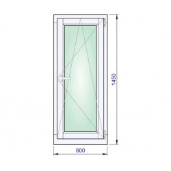 Holzfenster 600 x 1450 mm Meranti DREH/KIPP