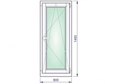 Holzfenster 600 x 1450 mm Meranti DREH/KIPP