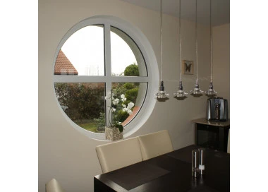 Kunststofffenster PVC Rundfenster 130 x 130 cm FIX Aluplast Ideal 4000