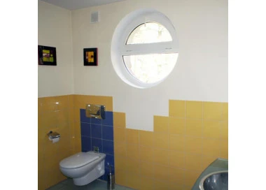 Kunststofffenster PVC Rundfenster 130 x 130 cm FIX Aluplast Ideal 4000
