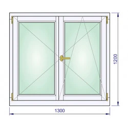 Holzfenster 1300 x 1200 mm Massiv Kiefer DREH | DREH/KIPP