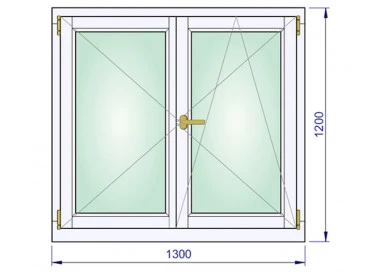 Holzfenster 1300 x 1200 mm Massiv Kiefer DREH | DREH/KIPP
