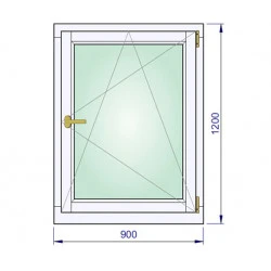 Holzfenster 900 x 1200 mm Massiv Kiefer DREH/KIPP