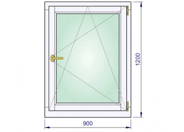 Holzfenster 900 x 1200 mm Massiv Kiefer DREH/KIPP