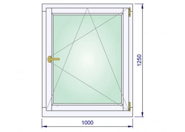 Holzfenster 1000 x 1250 mm Massiv Kiefer DREH/KIPP