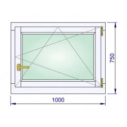 Holzfenster 1000 x 750 mm Massiv KieferDREH/KIPP